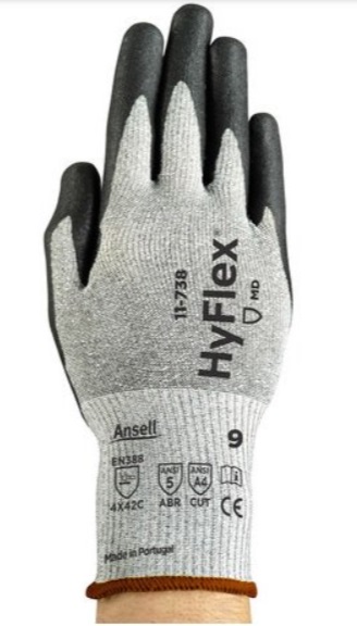GLOVE A4 INTERCEPT LINER;GRAY SHELL BLACK PU PALM - Latex, Supported